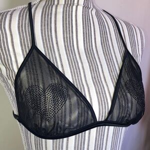 Victoria's Secret heart diamonds Black Bra